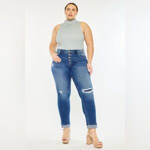 Kancan Klover Mid Rise Slim Straight Jeans